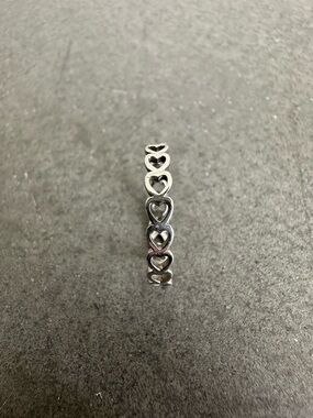 Sterling Silver Heart Link Eternity Band Ring
